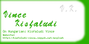 vince kisfaludi business card